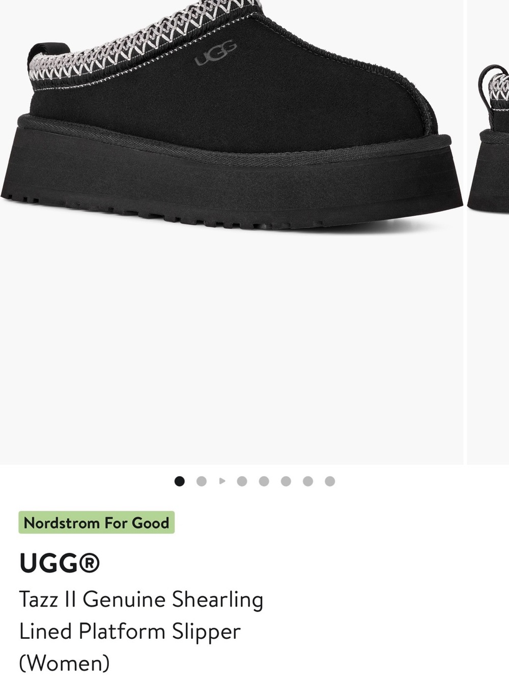 UGG Black Tazz ll Shearling Platform Slipper-size 8 US